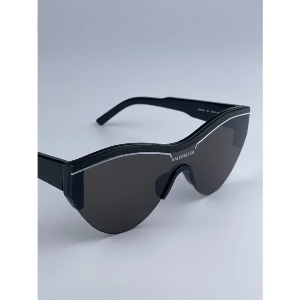 NEW Balenciaga BB0004S 001 Black Grey Shield Unisex Sunglasses